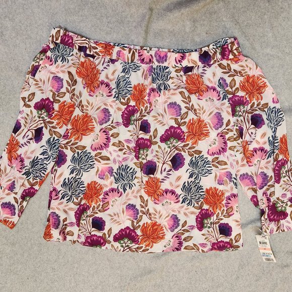 INC Women's Plus Off the Shoulder Split Sleeve Floral Top - Sz 2X - NEW w/ TAGS - Picture 3 of 5